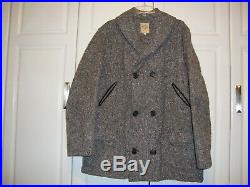 WAHMAKER Mens Heavy Gray Tweed Western Cowboy Double-Breasted Coat Jacket 4-Pokt