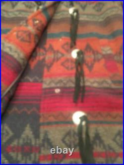 WOOLRICH Womens size S Long Navajo Nordic Coat Wool Blanket Jacket Southwest USA