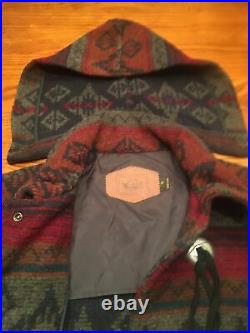 WOOLRICH Womens size S Long Navajo Nordic Coat Wool Blanket Jacket Southwest USA