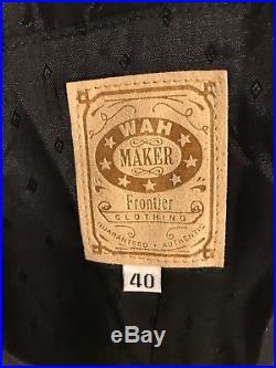 Wah Maker Mens 100% Wool Overcoat Western Duster Jacket Reenactment Black Sz 40