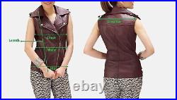 Waist coat Women Vest Red Coat Jacket Western Classic Button Lambskin Leather