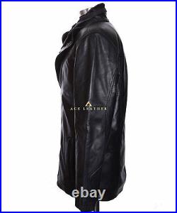 Washington Black Mens Casual Style Real Soft Lambskin Nappa Leather Coat