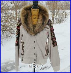 Western Double D Ranch Ranchwear Faux Fur Trim Parka Embroidered Jacket NWOT XL