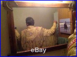 Western Fringe Plainsman Coat Leather Cowboy Buckaroo Vaquero Jacket Large