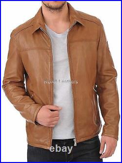 Western Look Men Basic Genuine Lambskin Pure Leather Jacket Handmade Casual Coat