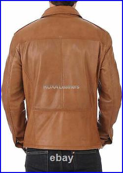Western Look Men Basic Genuine Lambskin Pure Leather Jacket Handmade Casual Coat
