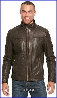 Western Men Authentic Sheepskin Real Leather Jacket Stylish Slim Fit Casual Coat