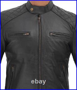 Western Men Casual Wear Genuine Lambskin Real Leather Jacket Soft Designer Coat