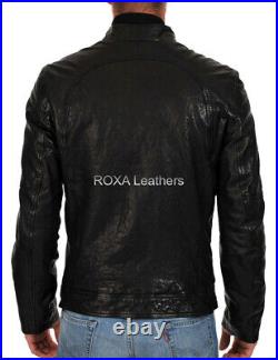 Western Men Outlook Black Genuine NAPA Real Leather Jacket Fashionable Coat