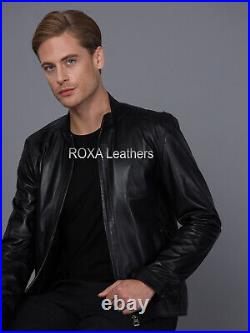 Western Men Party Outfit Genuine Lambskin Real Leather Jacket Black Stylish Coat
