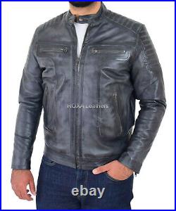 Western Men's Authentic Lambskin Pure Leather Jacket Club Wear Fashion Coat