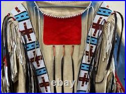 Western Native Cowboy style Leather Shirt Lakota Shirt Powo Bowo War Sioux Shirt