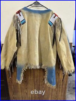 Western Native Cowboy style Leather Shirt Lakota Shirt Powo Bowo War Sioux Shirt