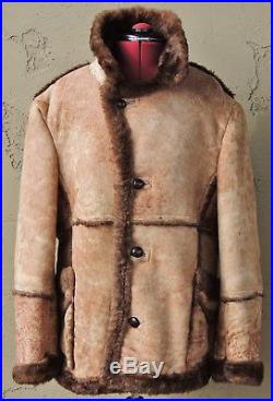Western Sheepskin Shearling Leather & Fur Coat Jacket (Size XL) Marlboro Man