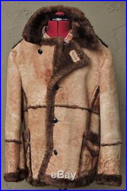 Western Sheepskin Shearling Leather & Fur Coat Jacket (Size XL) Marlboro Man