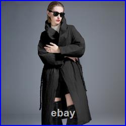 Western Stand Collar New Design Mid Long Duck Down Jacket Coats Winter Womens SZ