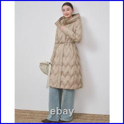 Western Style Womens Hooded Duck Down Puffer Jacket Mid Long Coats Overcoat Warm Western Style Womens Hooded Duck Down Puffer Jacket Mid Long Coats Overcoat Warm