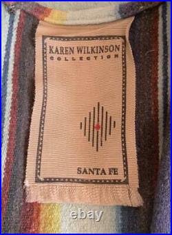 Western Vtg 40's Saltillo Serape Blanket Ranch Coat Duster L Karen Wilkinson