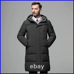 Western Winter Hooded Mens Mid Long Coat Overcoat Down Jacket Outwears Loose Fit