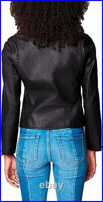 Western Women Genuine NAPA Natural Leather Jacket High Quality Collared Zip Coat