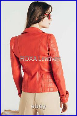 Western Women Quilted Genuine Lambskin Pure Leather Jacket Motorcycle Party Coat Western Women Quilted Genuine Lambskin Pure Leather Jacket Motorcycle Party Coat