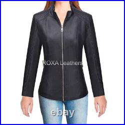 Western Women Skinny Tight Authentic NAPA Natural Leather Jacket Black Soft Coat Western Women Skinny Tight Authentic NAPA Natural Leather Jacket Black Soft Coat