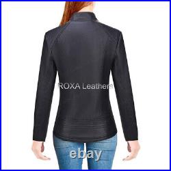Western Women Skinny Tight Authentic NAPA Natural Leather Jacket Black Soft Coat Western Women Skinny Tight Authentic NAPA Natural Leather Jacket Black Soft Coat