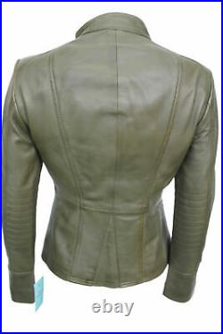 Western Women's Genuine Lambskin 100% Leather Jacket Biker Stylish Designer Coat