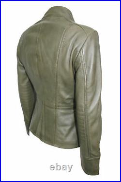 Western Women's Genuine Lambskin 100% Leather Jacket Biker Stylish Designer Coat