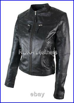 Western Women's Soft Authentic Sheepskin Pure Leather Black Jacket Slim Fit Coat