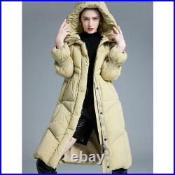 Western Womens Thicken Duck Down Jacket Hooded Loose Fit Mid Long Coat Overcoats Western Womens Thicken Duck Down Jacket Hooded Loose Fit Mid Long Coat Overcoats