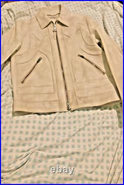 White coach leather western jacket basically new, authentic White coach leather western jacket basically new, authentic