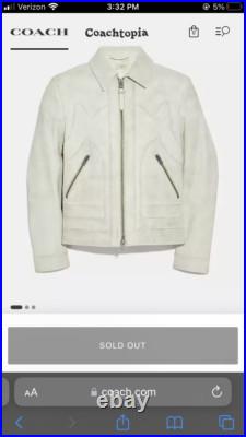 White coach leather western jacket basically new, authentic White coach leather western jacket basically new, authentic