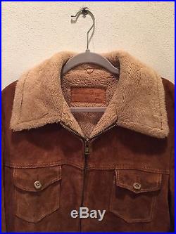 William Barry Vtg Heavy Lined Barn Coat WESTERN Suede Leather RANCHER JACKET 44R
