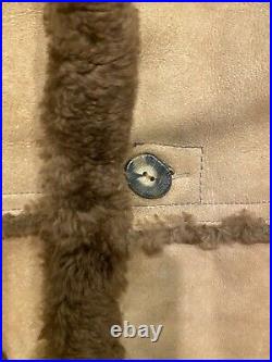 Wilsons Marlboro Man Coat Sheepskin Shearling Vintage Leather Fur Jacket Size 38