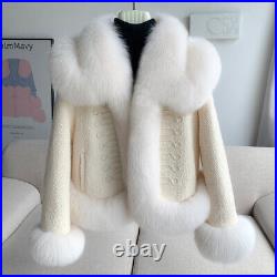 Winter 100% Real Fox Fur Coat Women's Short New Goose Down Thicken Short Jacket