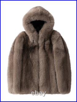 Winter Fox Fur Coat Men's Mink Coat Full Mink Fur All-in-one Mid-length Jacket