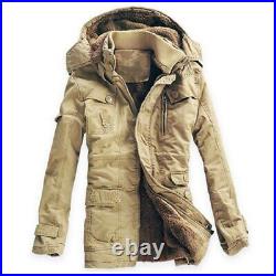Winter Parka Jacket Men Casual Thick Velvet Warm Jacket Hooded Long Coat