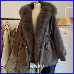 Winter Women's Parka Jackets Warm Outwear Faux Collar Fur Thicken Coats M-3XL