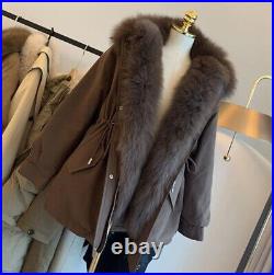 Winter Women's Parka Jackets Warm Outwear Faux Collar Fur Thicken Coats M-3XL
