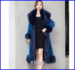 Winter Womens Mink Fur Warm Outwear Jacket Thicken Faux Fur Collar Overcoats Hot