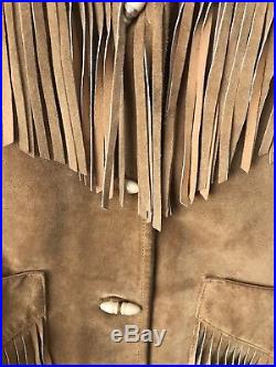Woman's vintage tan suede Ralph Lauren western jacket with fringe