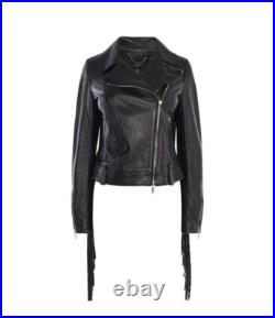 Women Black Pure Soft Leather Fringe Jacket Western Style Jacket for Women Women Black Pure Soft Leather Fringe Jacket Western Style Jacket for Women