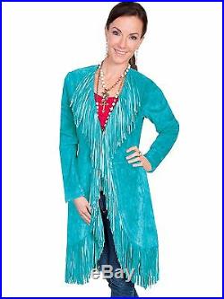 Women New Western Wear Real Suede Leather Jacket coat with Fringes XS TO 5XL