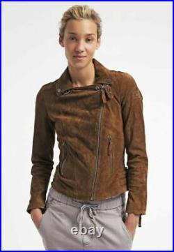 Women Original Suede Leather Jacket Western Style Real LambskinLeather Soft Coat