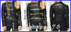 Women Trench Coat Jacket Black Genuine Lambskin Leather Party Designer Wear 29