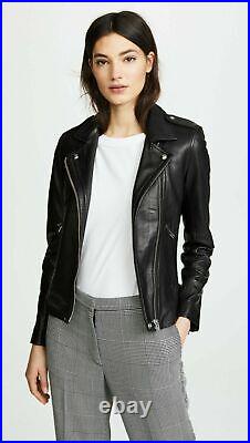 Women's Genuine Lambskin Soft Leather Motorcycle Slim fit Real Biker Jacket/Coat