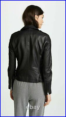 Women's Genuine Lambskin Soft Leather Motorcycle Slim fit Real Biker Jacket/Coat