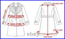 Women's HOT Genuine Soft Lambskin Leather Trench Coat Long Overcoat Jacket Coat