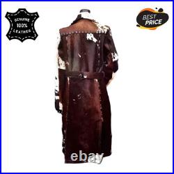 Women's Hair-On Cowhide Leather Jacket Real Pony Skin Western Cow Print Coat